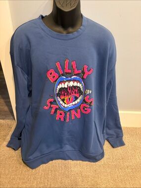 Billy Strings Blue Graphic Crewneck Sweatshirt